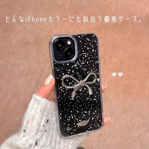 シルバー リボンiPhone14 ケース 5
