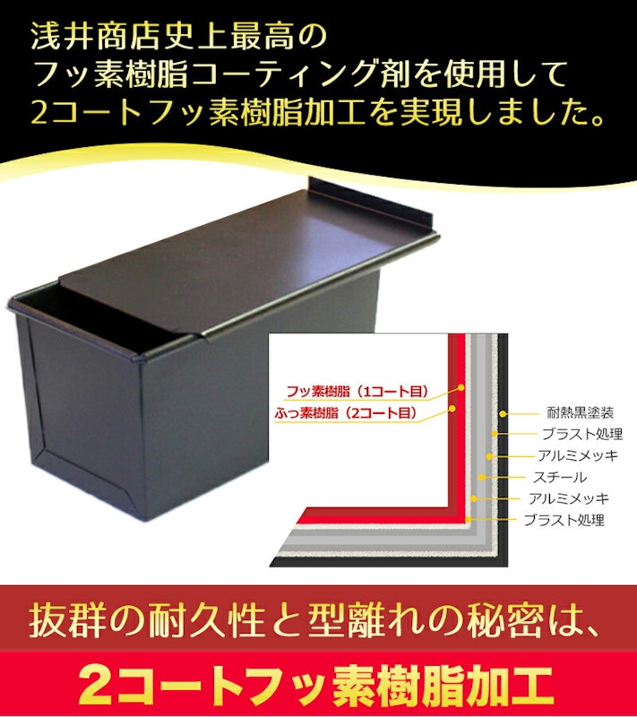 形のいい山食のための新食パン型 2斤 2