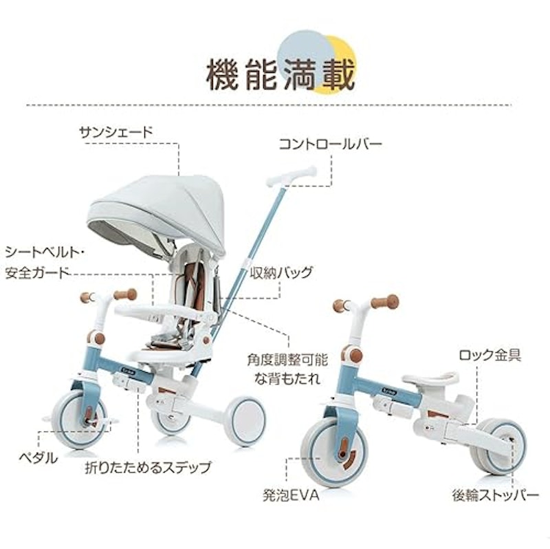 三輪車 子供用 7in1 3