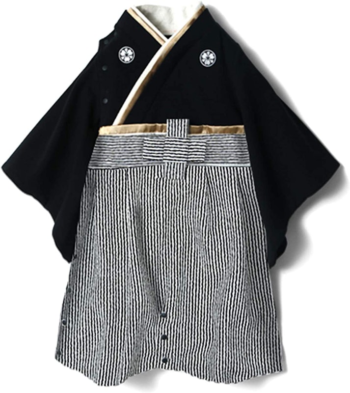家紋刺繍付き 袴ロンパース 1