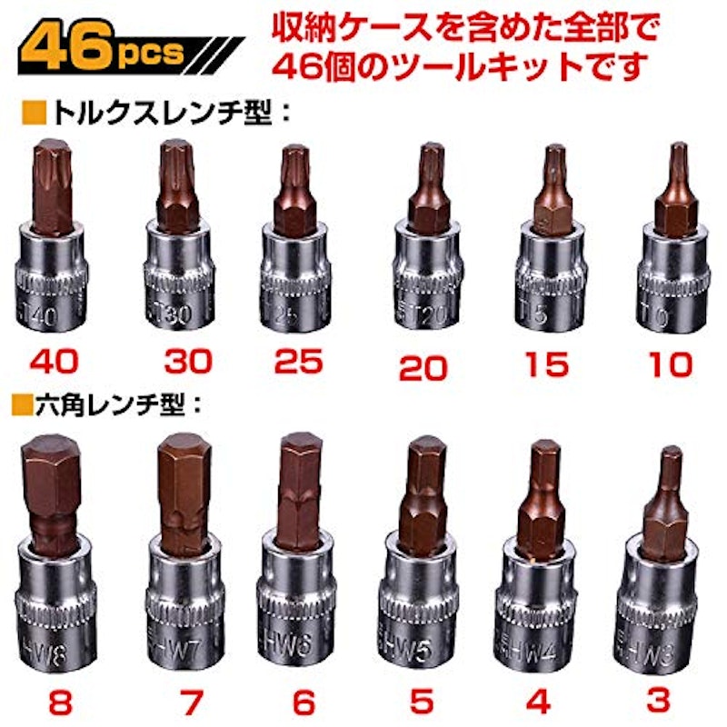 ソケットレンチセット 差込角6.3mm 3