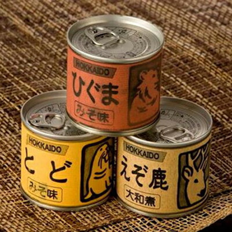 北の珍味缶詰セット えぞ鹿肉の大和煮・熊肉缶詰味噌・とど缶詰味噌 1