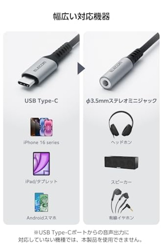 USB Type-C(TM) - φ3.5mm変換アダプター 5