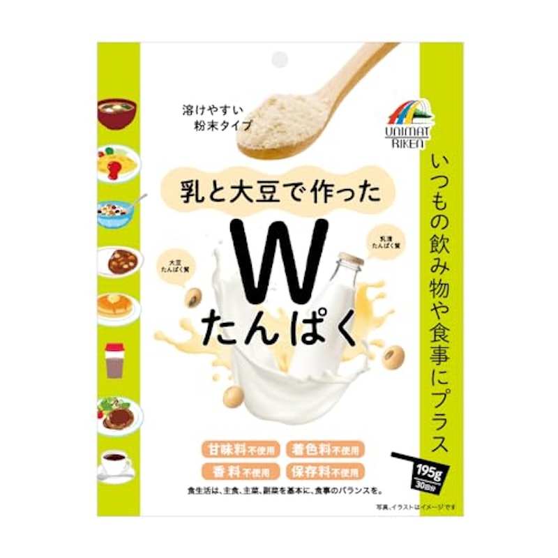 乳と大豆で作ったWたんぱく 1