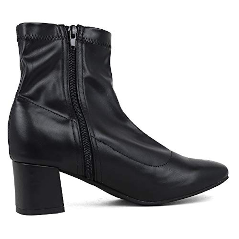 5.5cmチャンキーヒールスクエアトゥストレッチブーツ 2