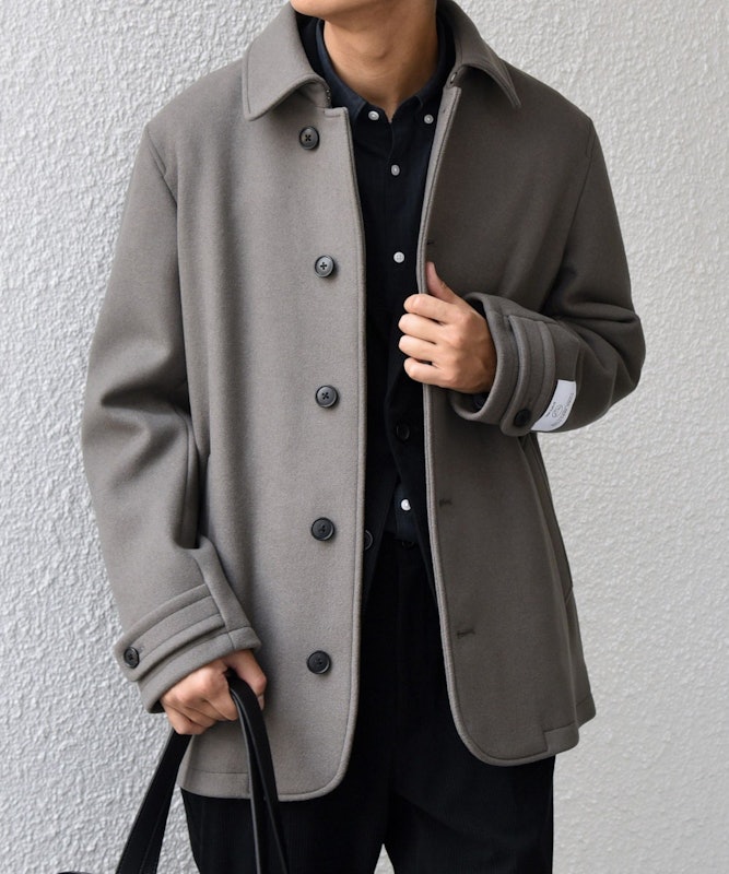 PURE WOOL MELTON シングル Pコート 2