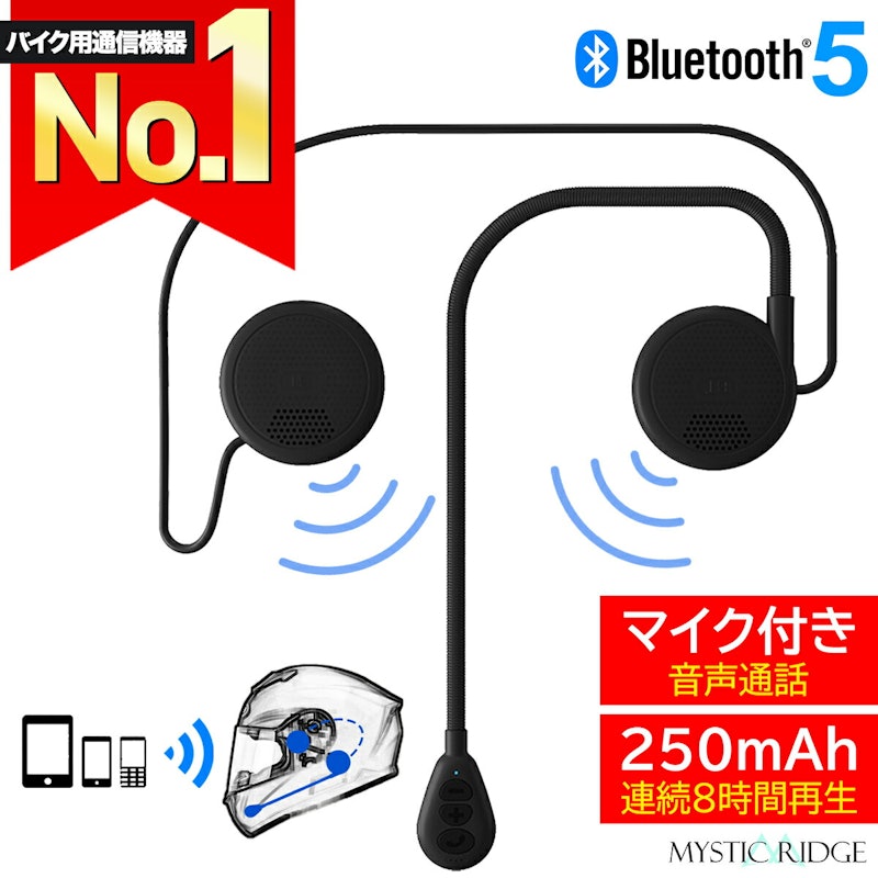 ヘルメット用Bluetoothイヤホン 1