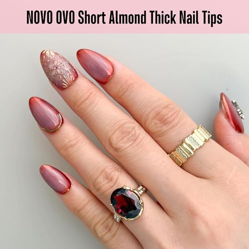 Short Almond Thick Clear Nail Tips 2