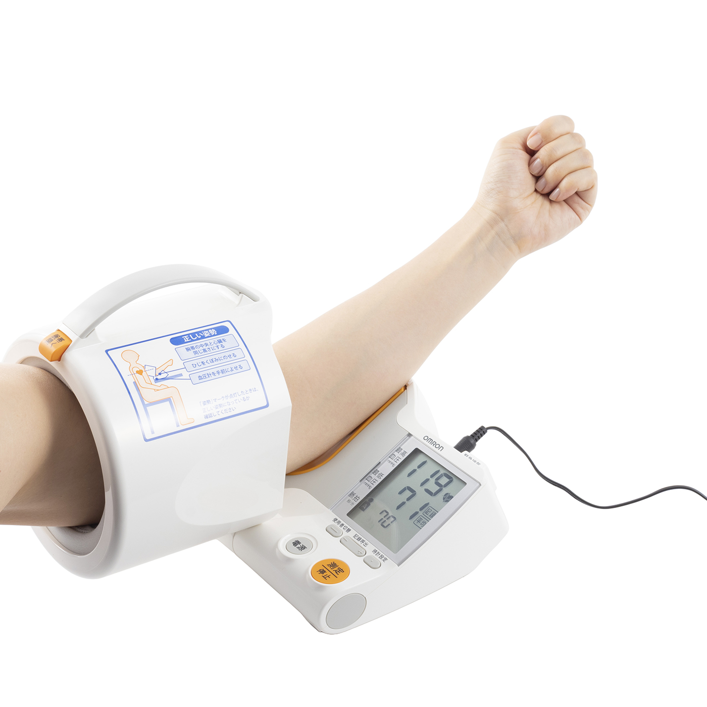 ● OMRON オムロン デジタル自動血圧計 HEM-1000 スポットアーム ACアダプタ付属　● オムロンデジタル自動血圧計 HEM-1000 上腕