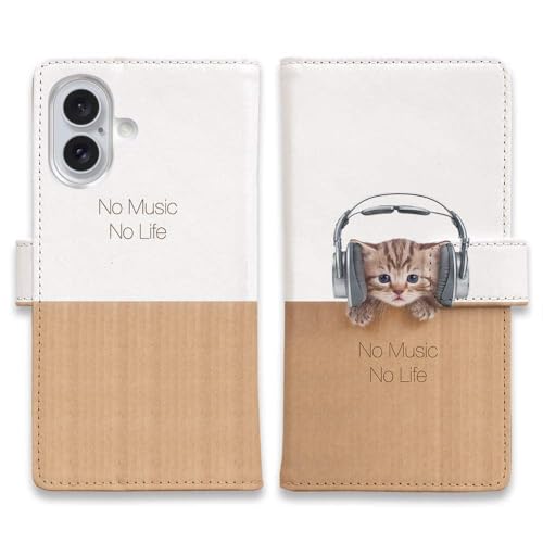 手帳型 猫だってNo Music No Life 1