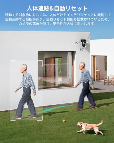 防犯カメラ poe CAMCAMP 500万画素 自動追尾 有線 4台セット