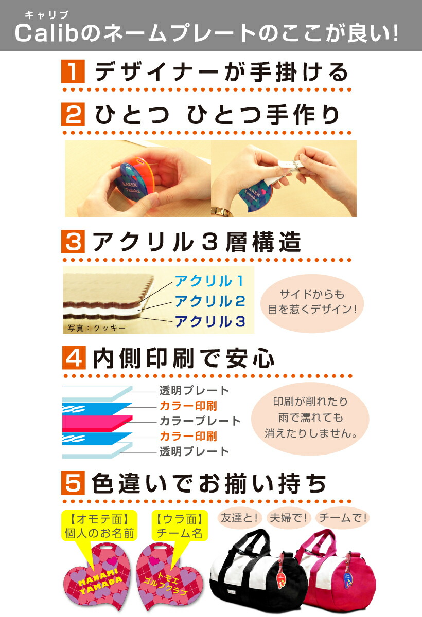 四葉のクローバー スワロフスキー付きネームプレート 3