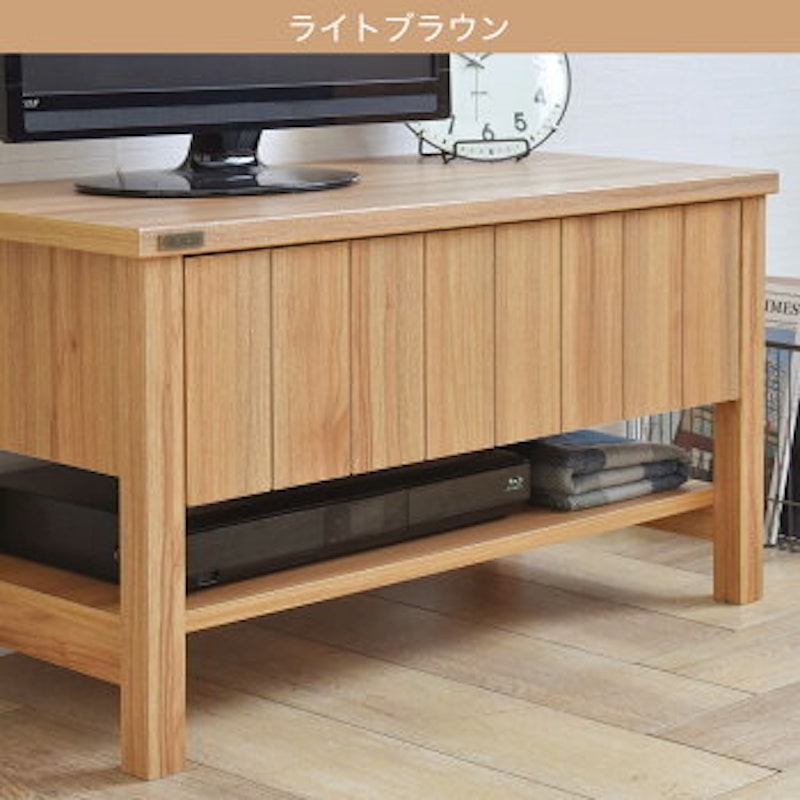 ナチュラルテイストな天然木調のテレビ台(ローボード80cm幅 ホワイト) 4