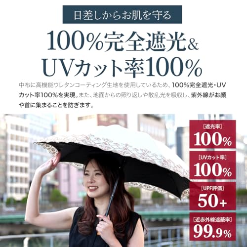 マーブル刺繍晴雨兼用 ミニ折りたたみ日傘 4