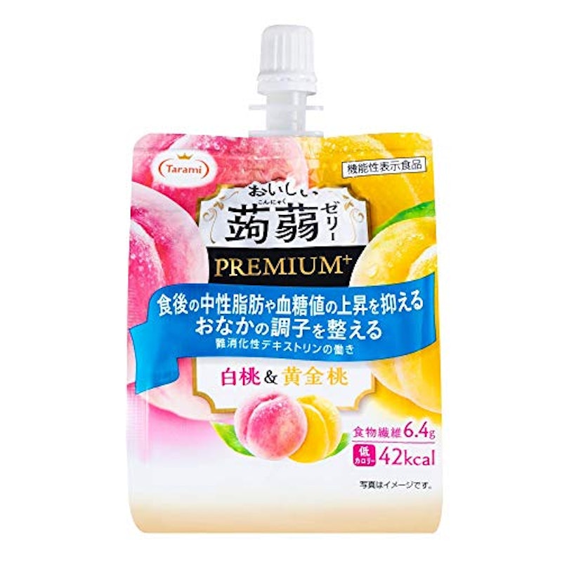 おいしい蒟蒻ゼリー PREMIUM+ 白桃&黄金桃 1