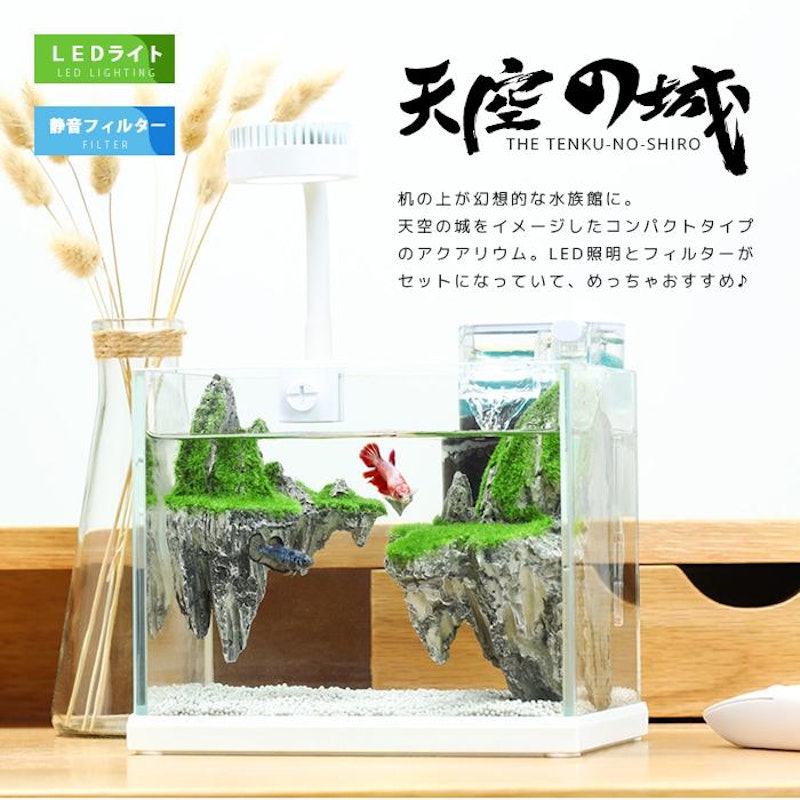 天空の城 LEDライト付き水槽セット 2