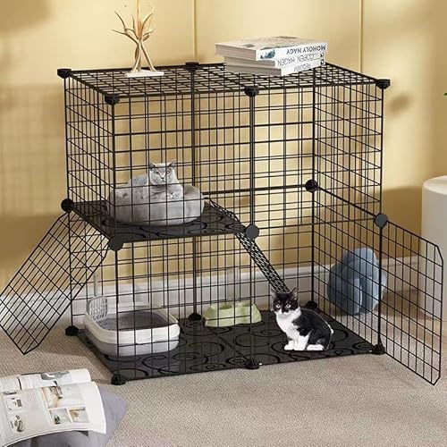 新品 キャットケージ 高さ104cm コンパクト 多機能 グレー