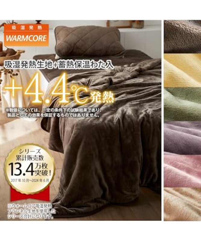 吸湿発熱フランネル2枚合わせ中わた入り毛布 2