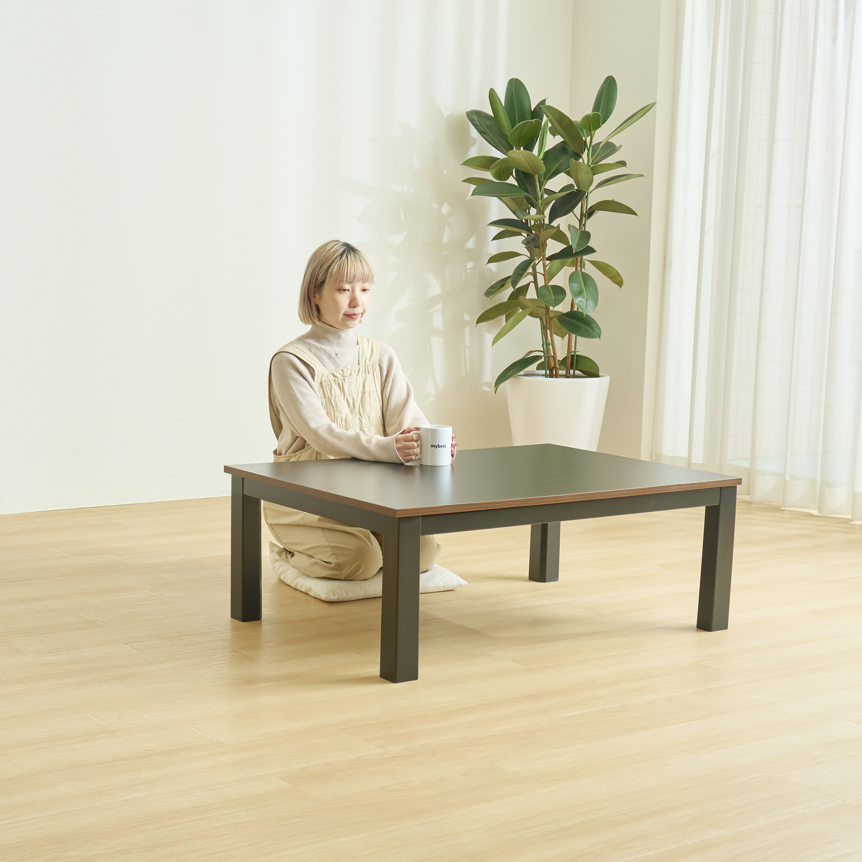 山善 こたつ テーブル 幅105cm×奥行75cm 温度調節EYC-105752 [山善