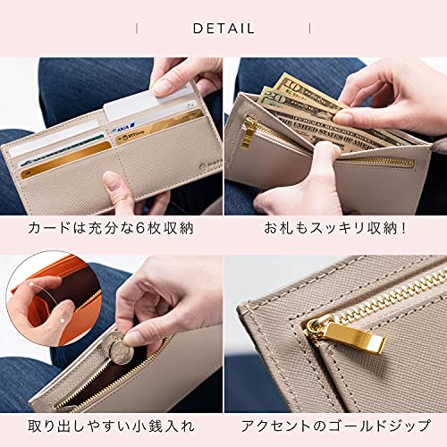 本革 サフィアーノレザー スキミング防止機能付き 薄型 長財布 5