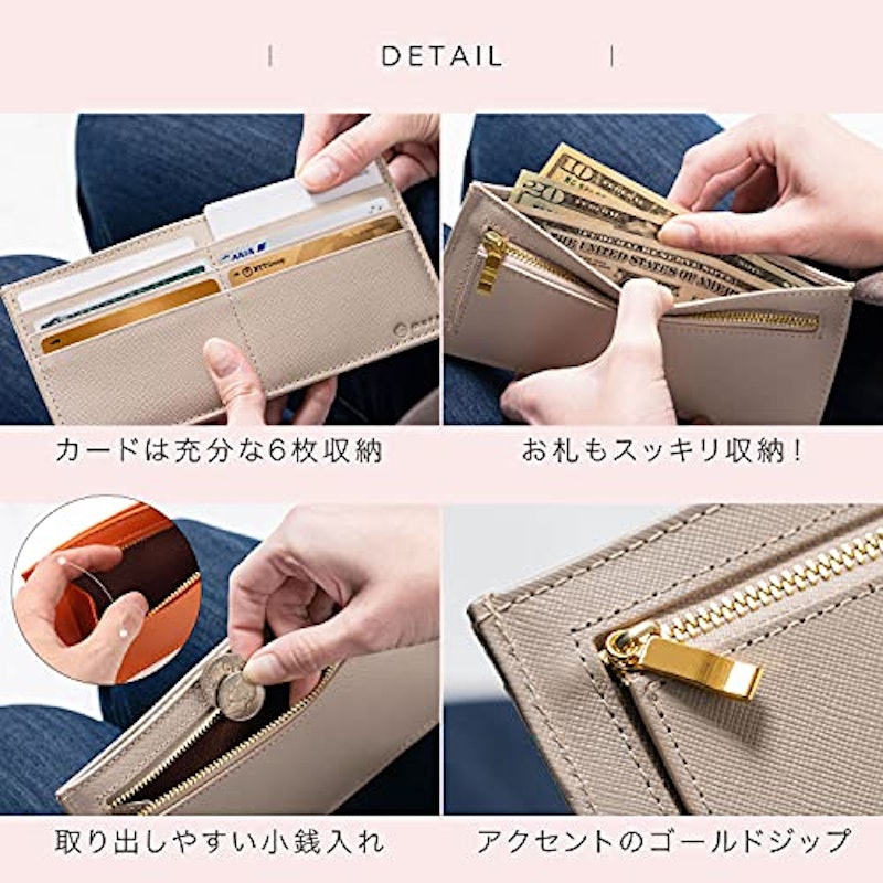 本革 サフィアーノレザー スキミング防止機能付き 薄型 長財布 5