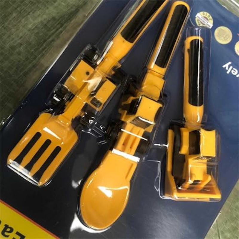 スプーン&フォークセット ブルドーザー掘削機デザイン 9