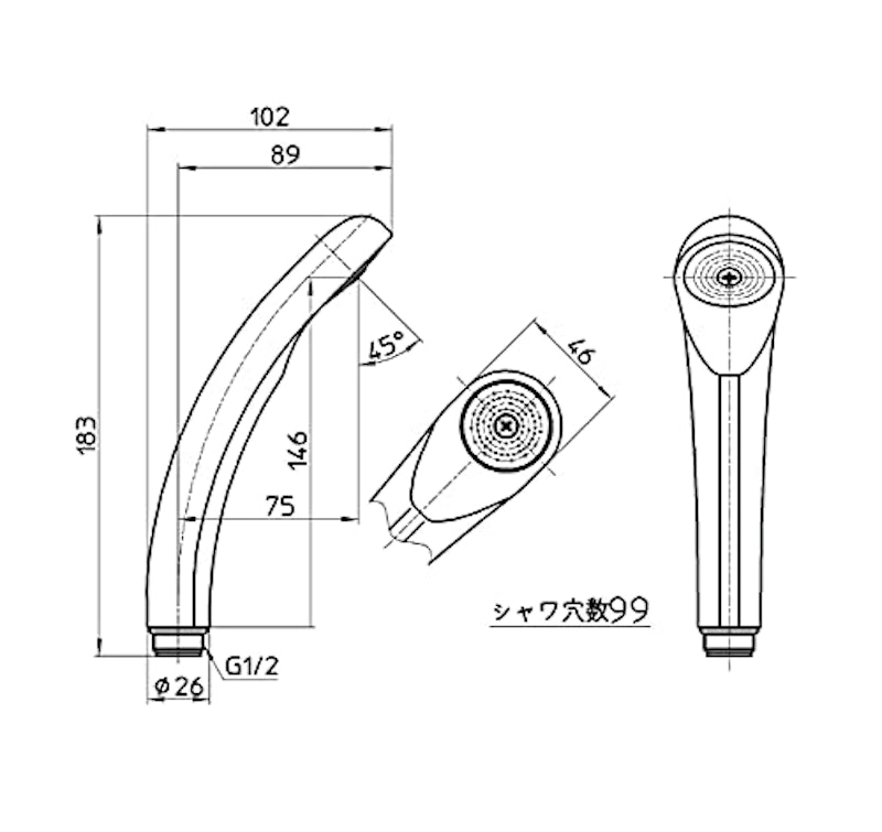 低水圧用シャワーヘッド 4