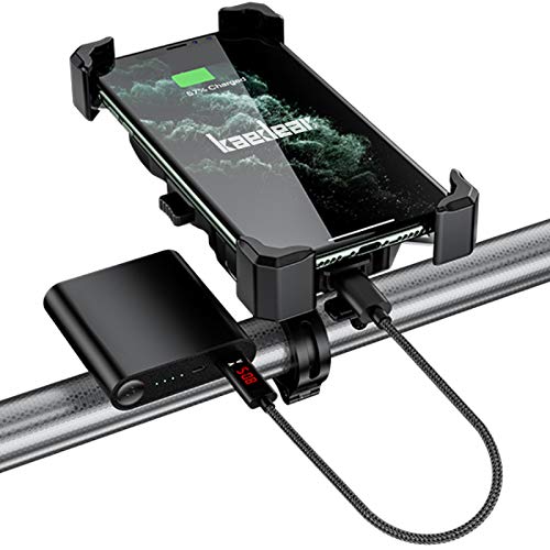 スマホホルダー ミラー取付式 色／ブラック 自転車 バイク用 スマホスタンド