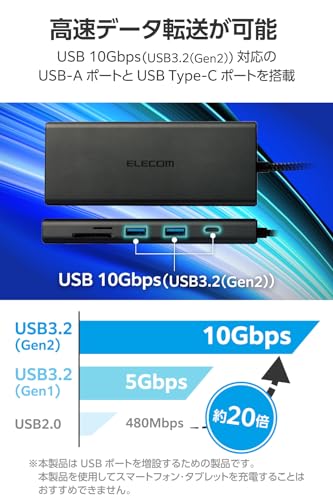 ドッキングステーション 10in1 USB Power Delivery対応 5