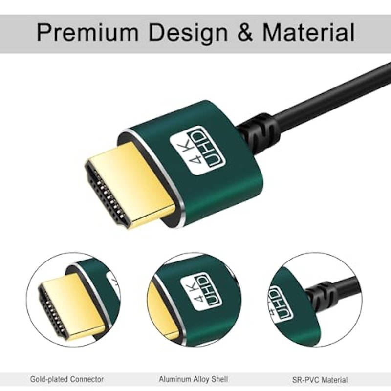 細柔らかい & 薄型 ミニ HDMI to HDMI ケーブル 3
