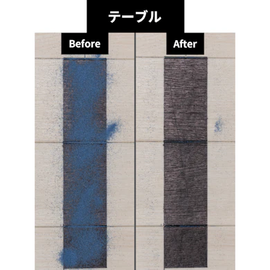 砂もお菓子のクズも吸い切った!テーブルで高い吸引力を発揮