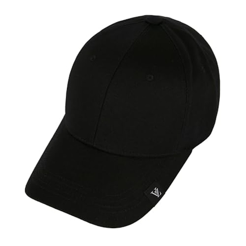 Label visor over fit ball cap