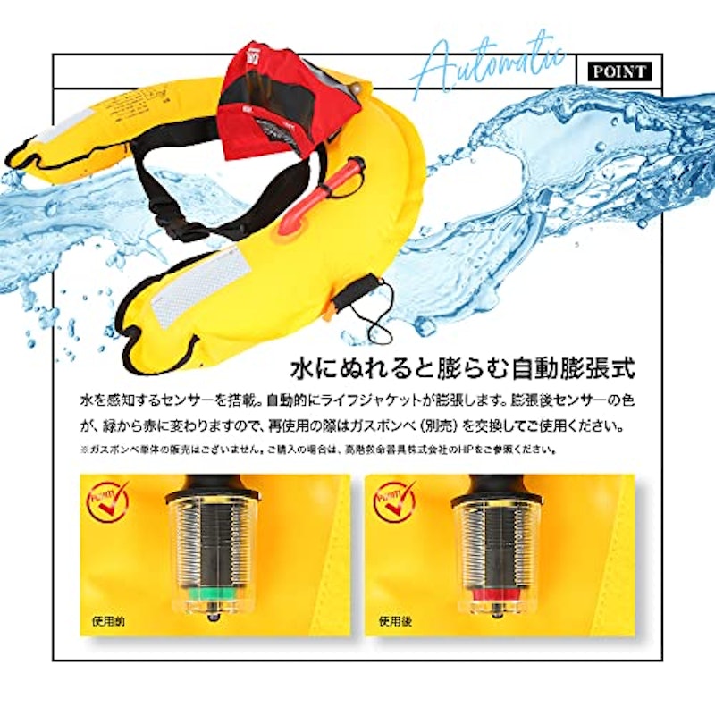自動膨張式ライフジャケット ウエストタイプ 3