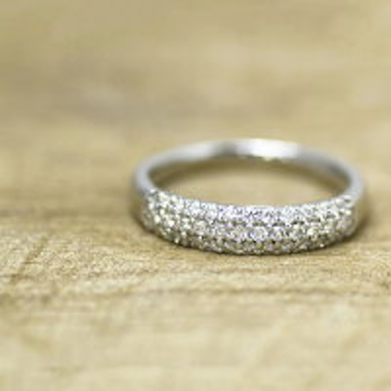 PT950 Hard Diamond 0.32ct Pave Ring 5
