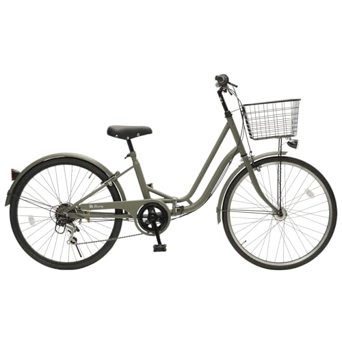 56.ジュニアシティサイクル22インチ女の子用 子供自転車 22インチ 24インチ 通学 カゴ付 ブルーグレー パープル