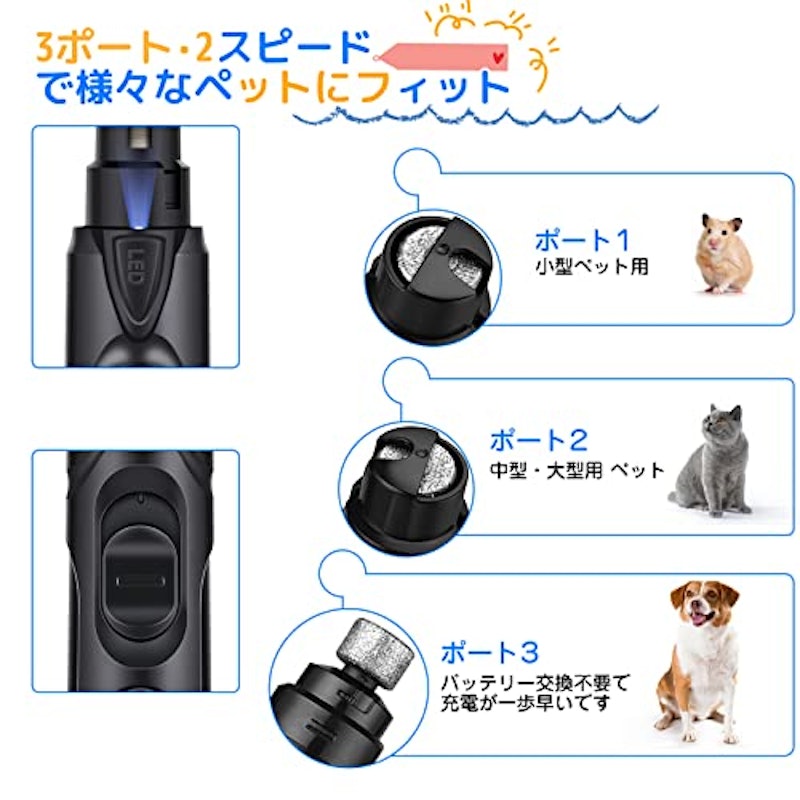 ペット用 電動爪トリマー 3