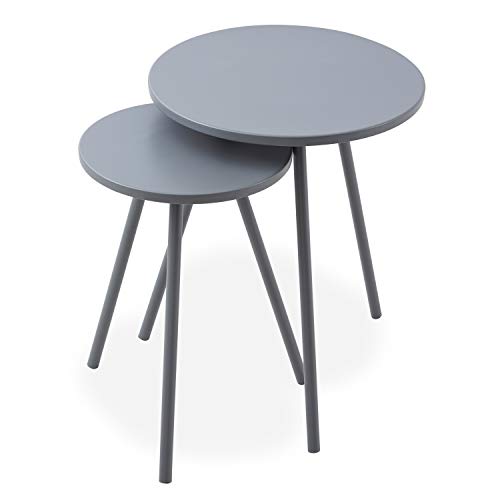 エレガント ネストテーブルセット - 焼結石×ゴールド脚　2脚 エレガント 焼結石ゴールド脚 ネストテーブルセット 2脚 ネスト