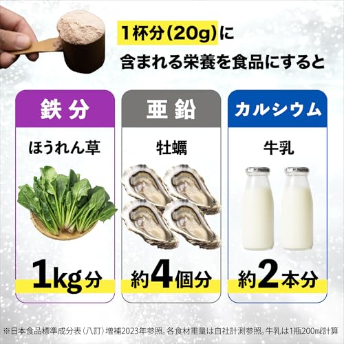 1日分の鉄と亜鉛が補えるおいしいプロテイン 2