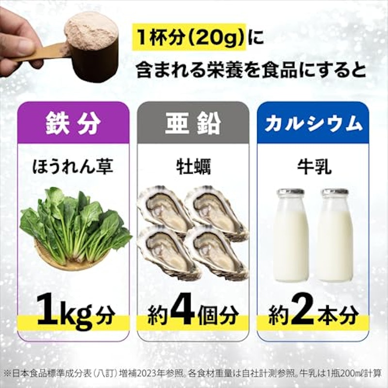 1日分の鉄と亜鉛が補えるおいしいプロテイン 2