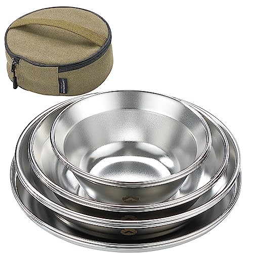 テーブルウェア キャンププレートステンレス食器セット 1