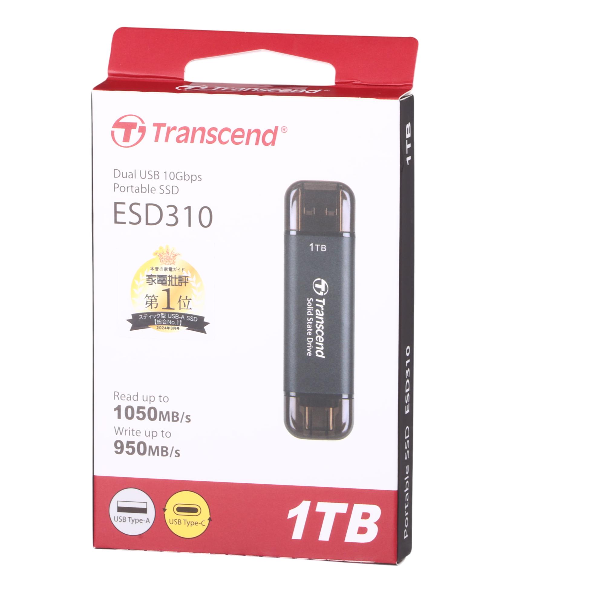 Transcend Information ポータブルSSD TS1TESD310Cを検証レビュー！外