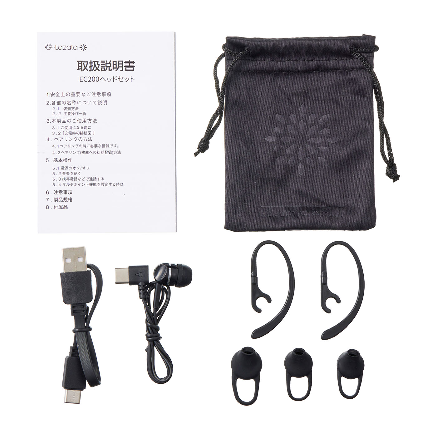 Lazataテクノロジー Glazata Bluetooth ヘッドセット EC200を検証