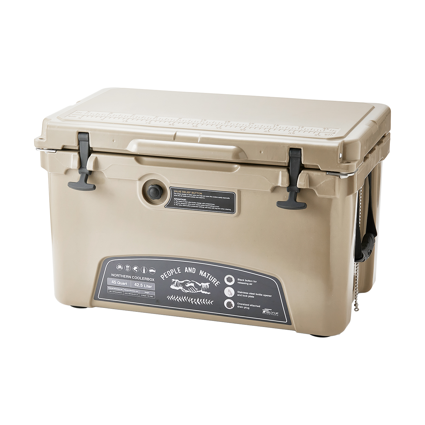 FIELDOOR - FIELDOOR クーラーボックス42.5L FIELDOOR クーラーボックス 大型 42.5L 45QT クーラーバッグ