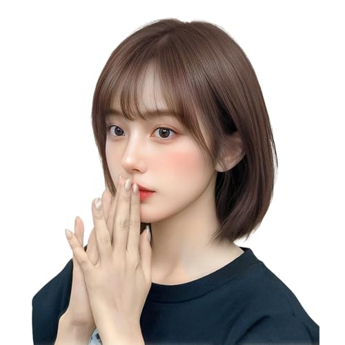 明るめブラウン ロングウィッグ レイヤースタイル高級8部ウィッグ/ネープレス 明るめブラウン ロングウィッグ レイヤースタイル高級8部