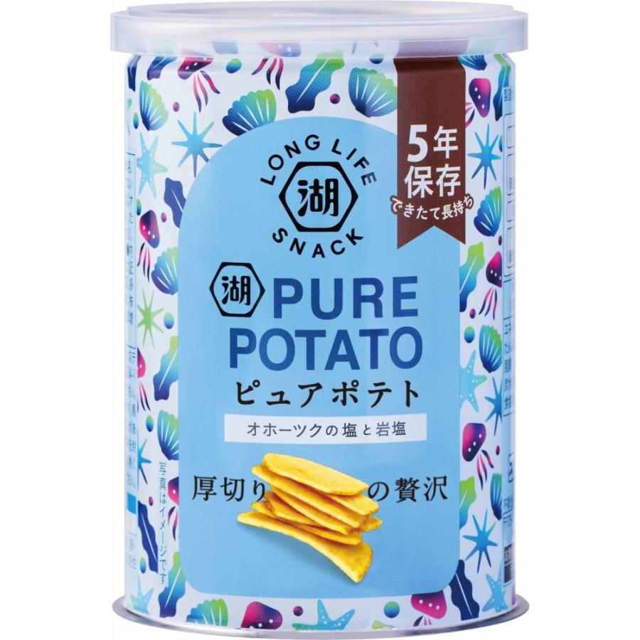 ピュアポテト 厚切りひとくちカット オホーツクの塩と岩塩 缶入り ポテトチップス 1