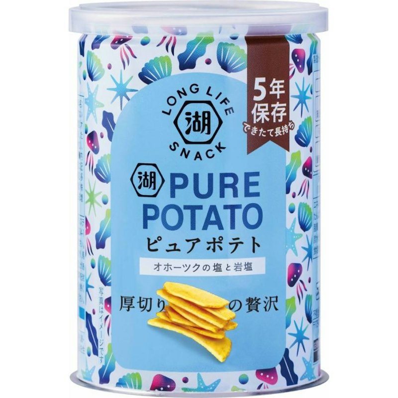 ピュアポテト 厚切りひとくちカット オホーツクの塩と岩塩 缶入り ポテトチップス 1