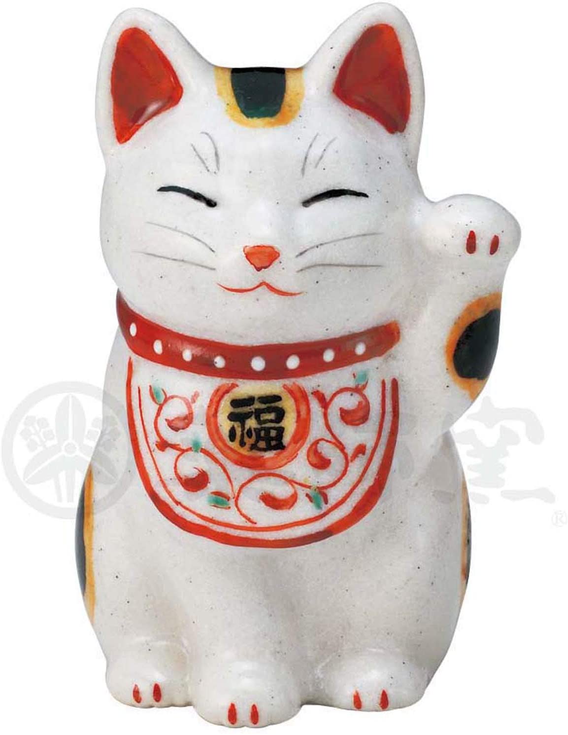 陶彩万福唐草招き猫 2