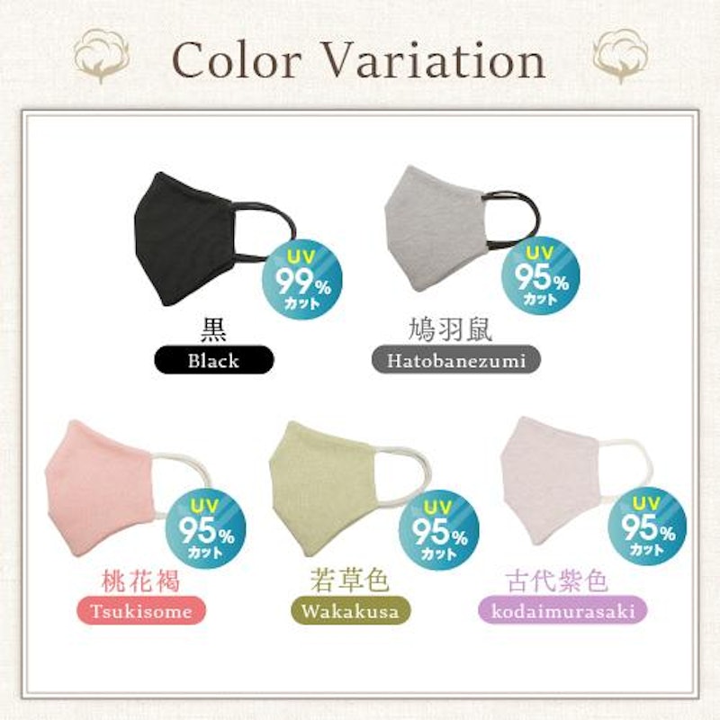 てぶくろ屋さんがつくった 洗えるオーガニックコットンマスク 2