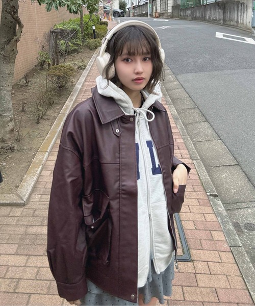 2WAYフェイクレザーブルゾン 2