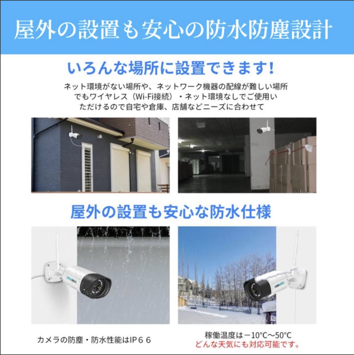 ワイヤレス防犯カメラセット 16